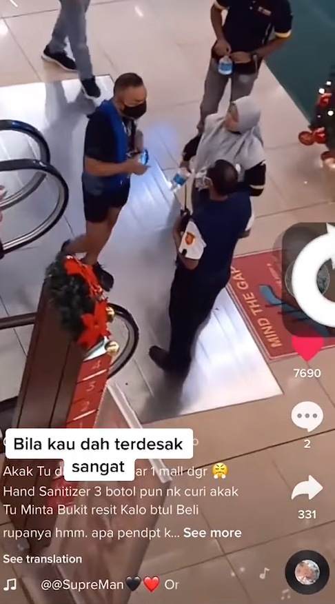[video] man caught stealing hand sanitizer and gets fierce scolding from female employee | weirdkaya