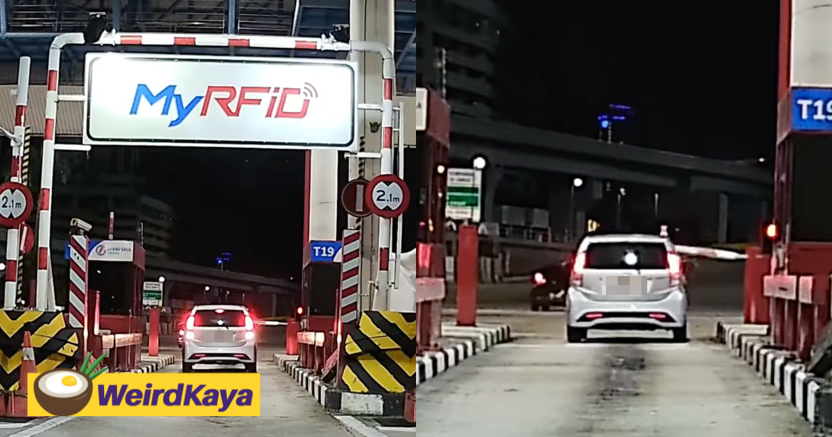 [video] frustrated myvi knocks down toll boom gate after several failed rfid detections | weirdkaya