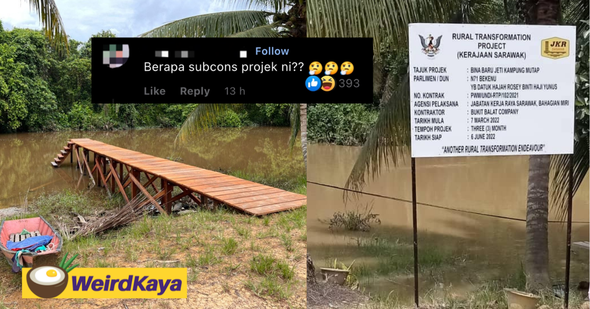 Jkr sarawak spent rm50k building this wooden jetty and m'sians are super unhappy with it | weirdkaya