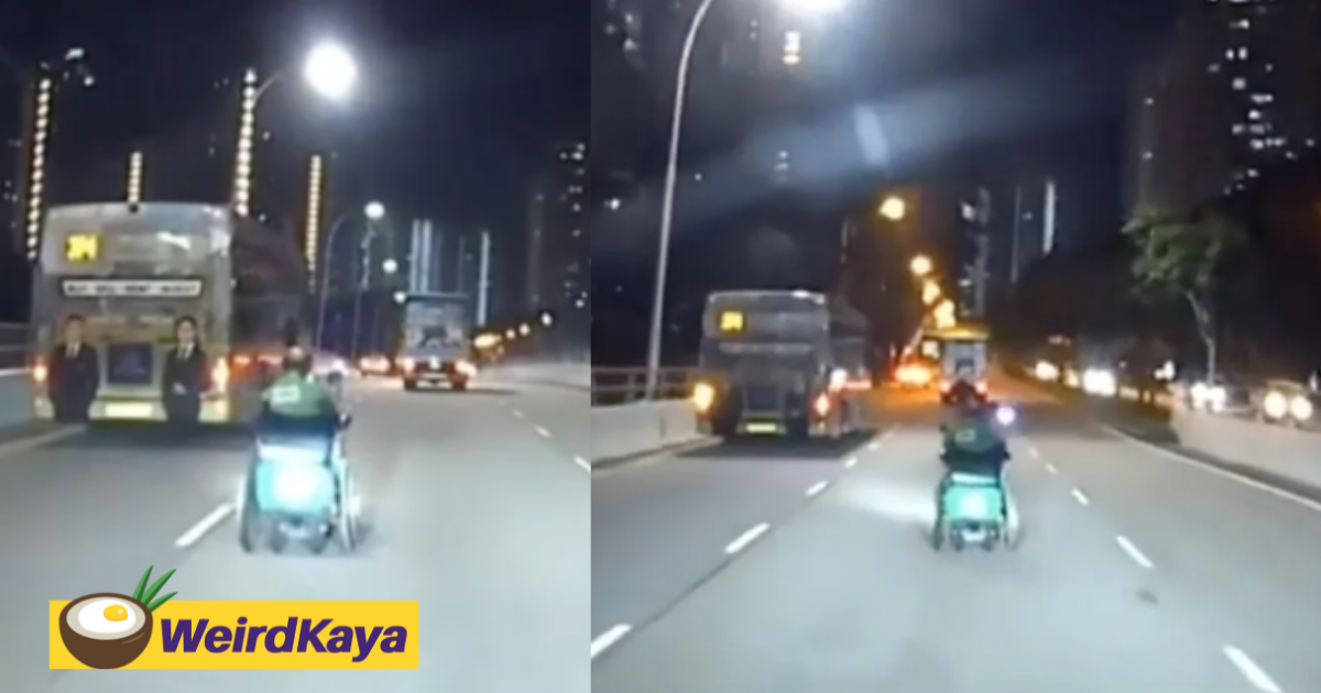 [video] grab rider seen speeding away on motorized wheelchair along sengkang west way | weirdkaya