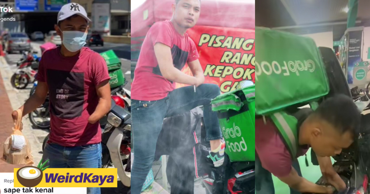M'sian man who lost both hands inspires many by working as a delivery rider to support himself | weirdkaya