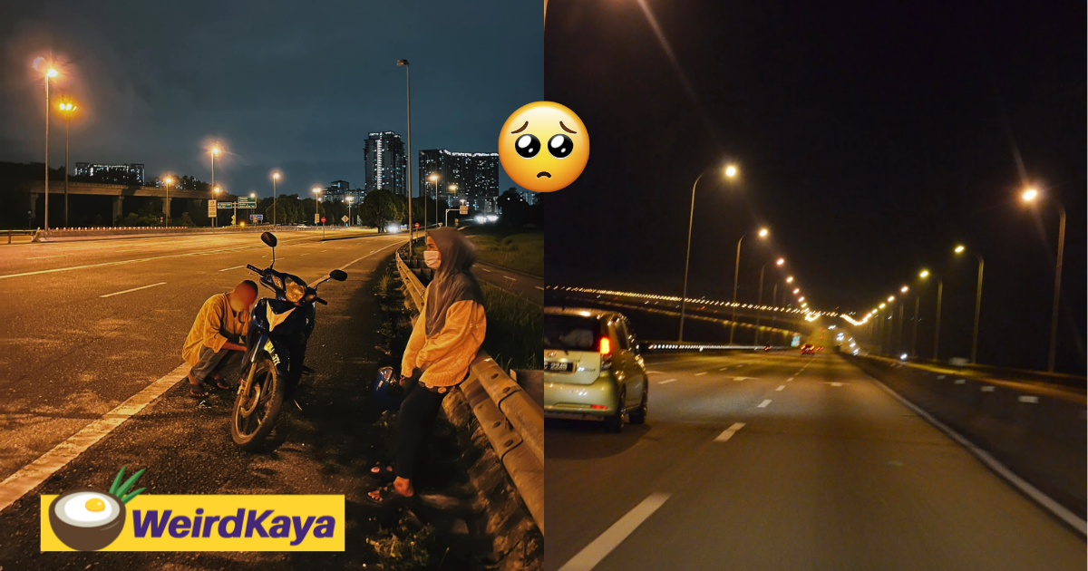 Netizen comes to the rescue of father and daughter who were stranded along the highway | weirdkaya