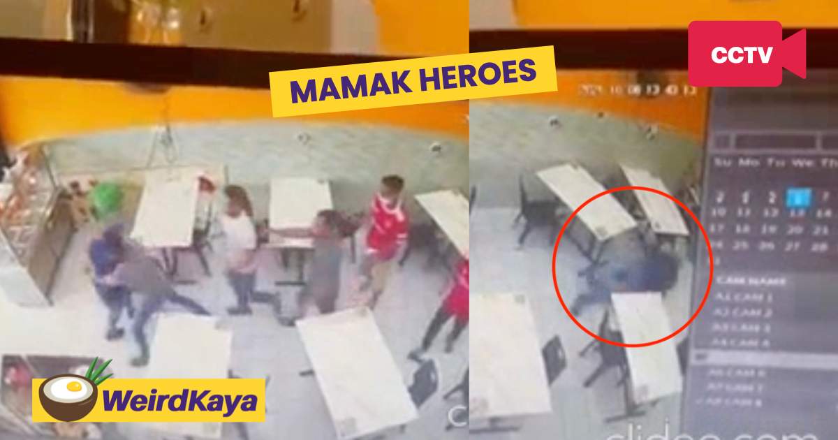Mamak staff rescues woman who was tackled to the ground by her husband | weirdkaya