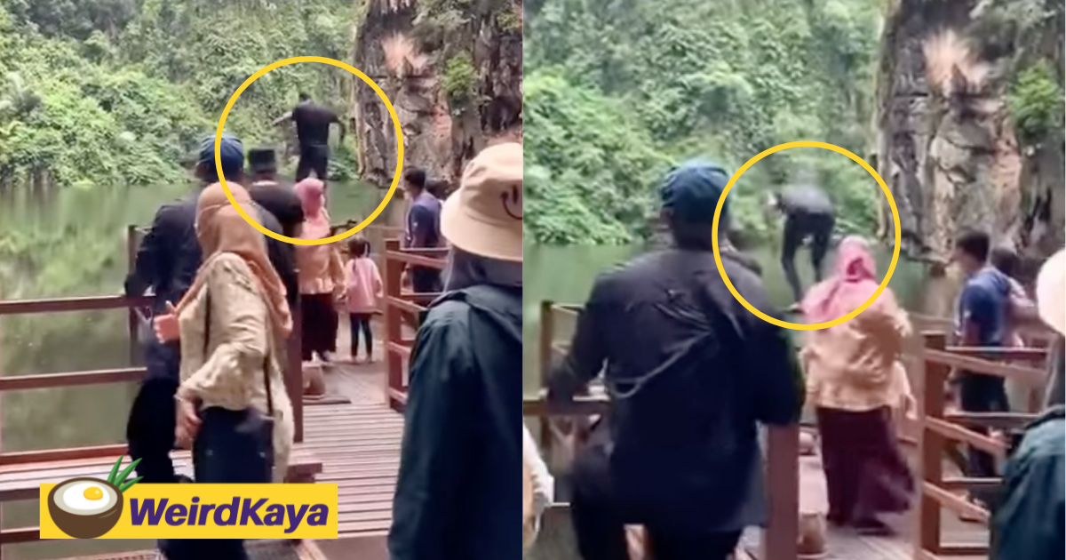 Man jumping into tasik cermin, wanted by ipoh city council for investigation | weirdkaya