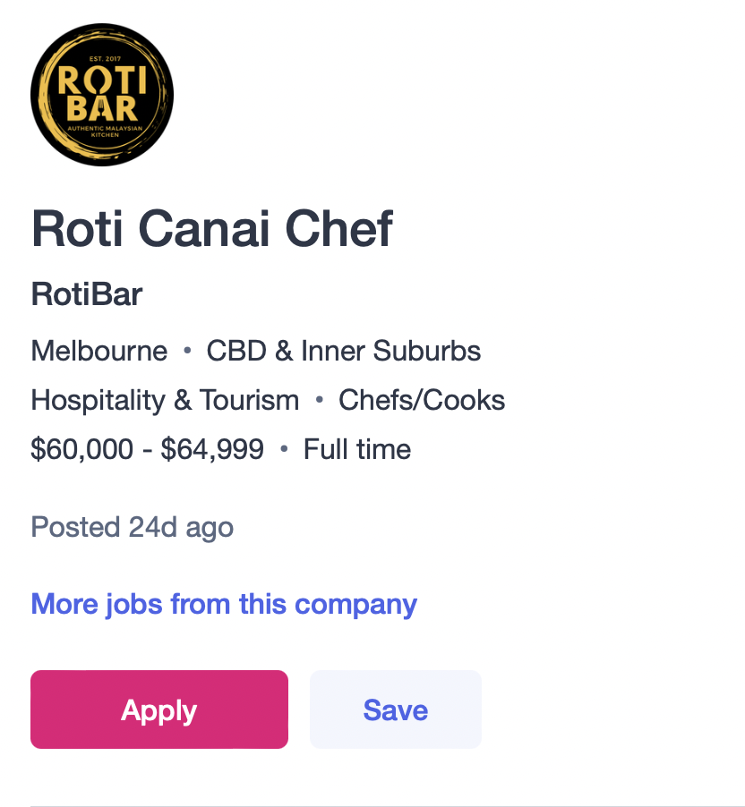 This melbourne restaurant is looking for chef to flip roti canai with up to rm17,000 in wages | weirdkaya