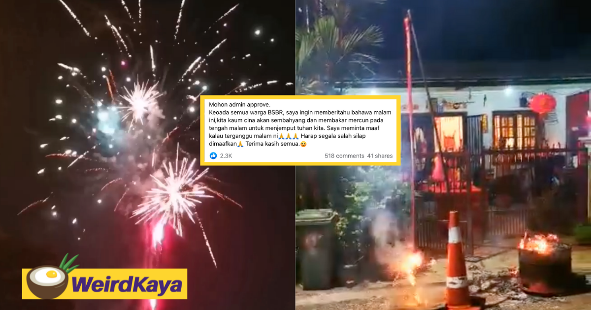 Multiracial tolerance for firework display during hokkien new year warms hearts online | weirdkaya