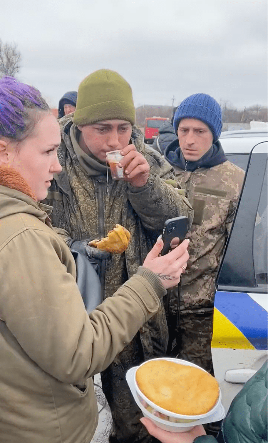 Russian soldier who surrendered moved to tears after ukrainians feed him and let him call his mother | weirdkaya