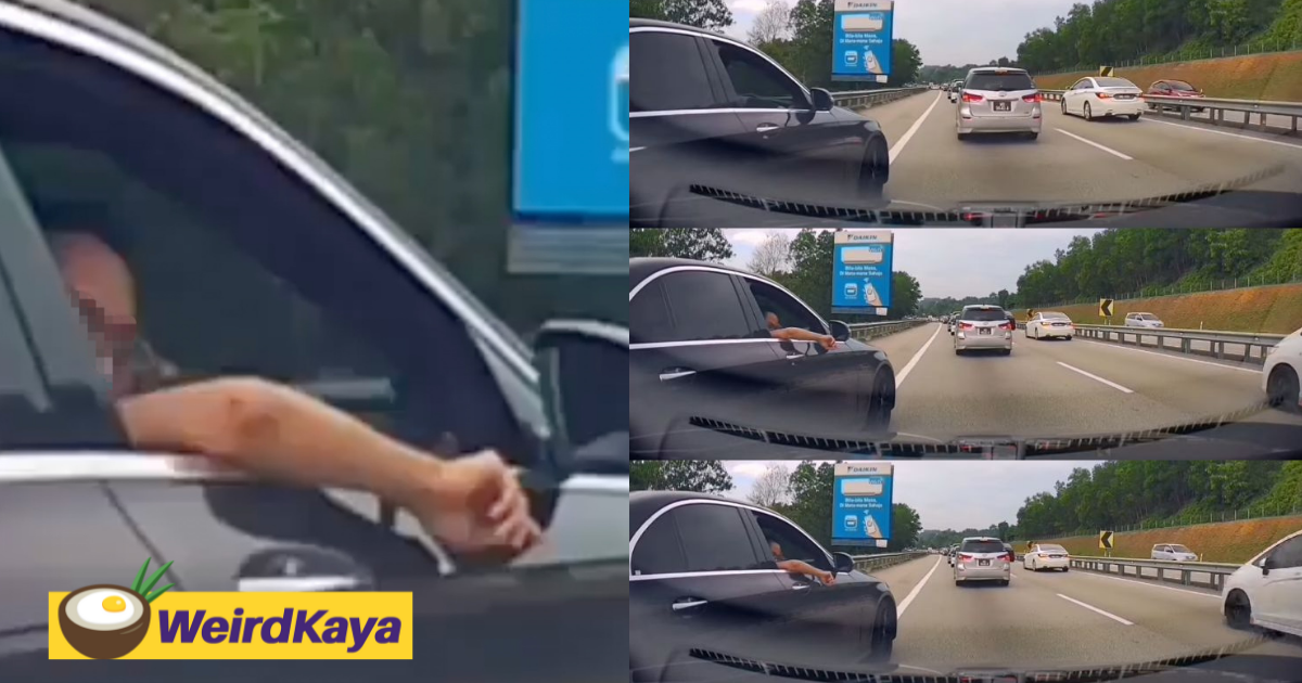Vvip? Mercedes driver makes lewd gesture at fellow motorist who blocked him from using the emergency lane | weirdkaya