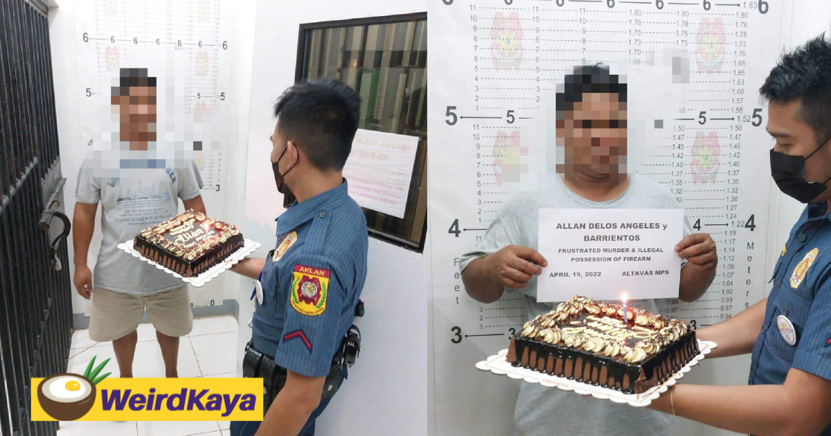 Wanted criminal who was arrested on his birthday receives cake from police | weirdkaya