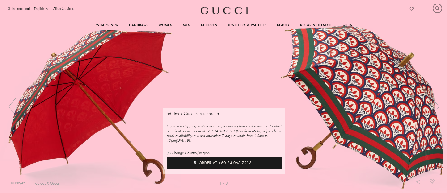 Turns out adidas x gucci's rm7,190 umbrella isn't waterproof. And netizens are calling them out for it | weirdkaya