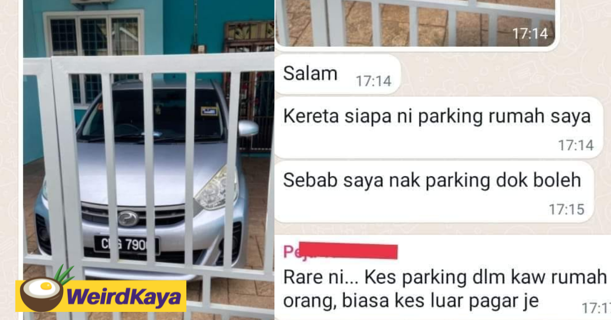 M'sian homeowner left baffled after seeing a stranger's myvi parked inside his porch | weirdkaya
