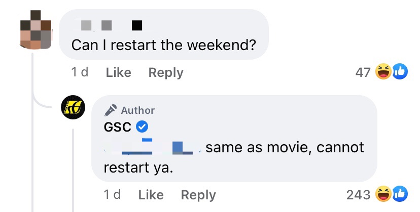 Many poke fun at tgv movie restart at gsc facebook page comment 11