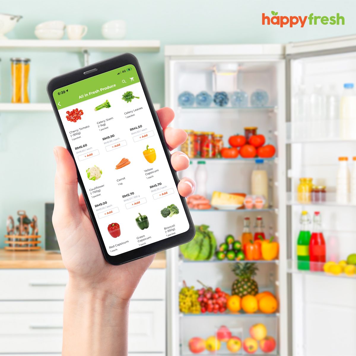 Happyfresh buying grocery through your phone from home